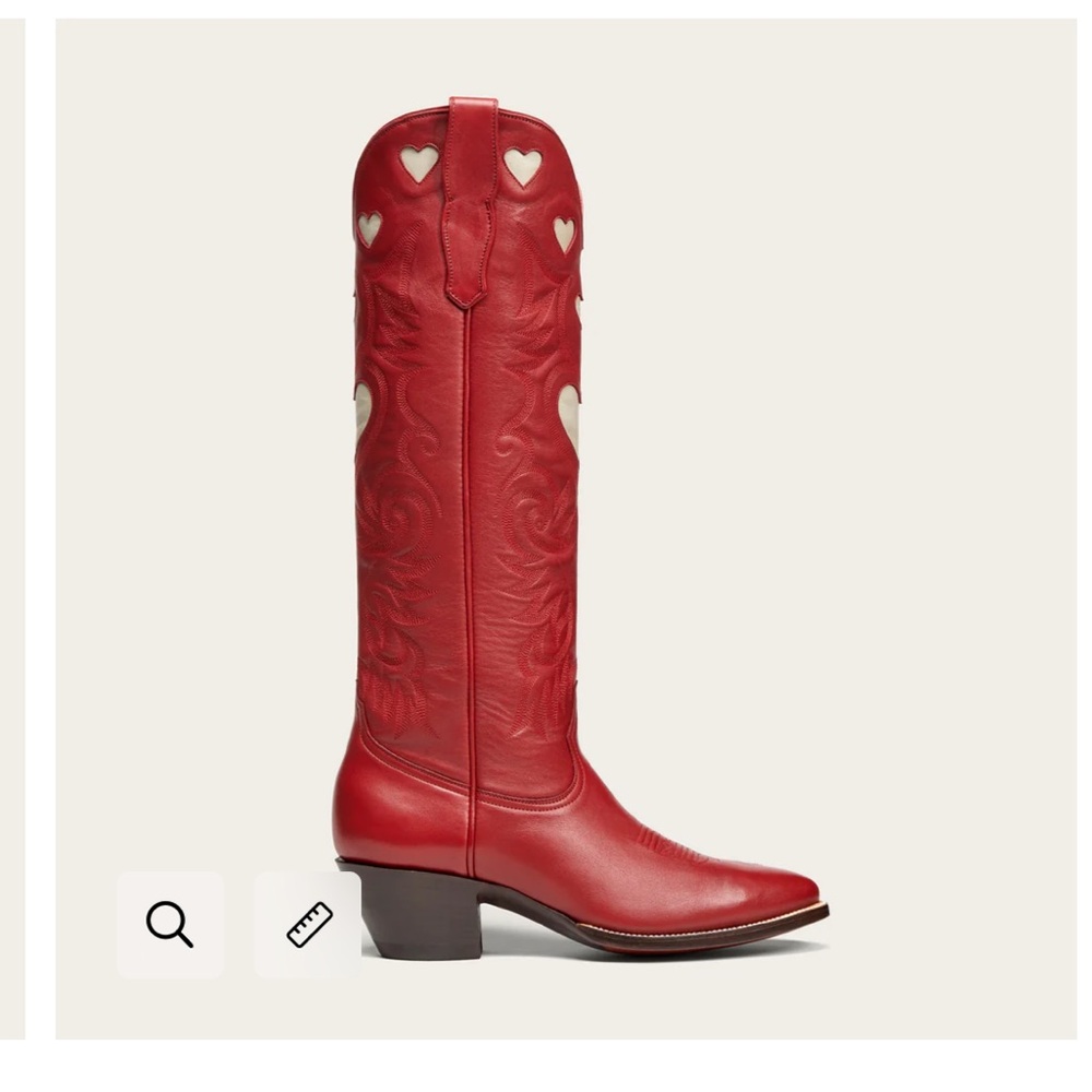 Authentic City Boots cowboy heart custom red western boots size 9.5 lucchese - Picture 2 of 9